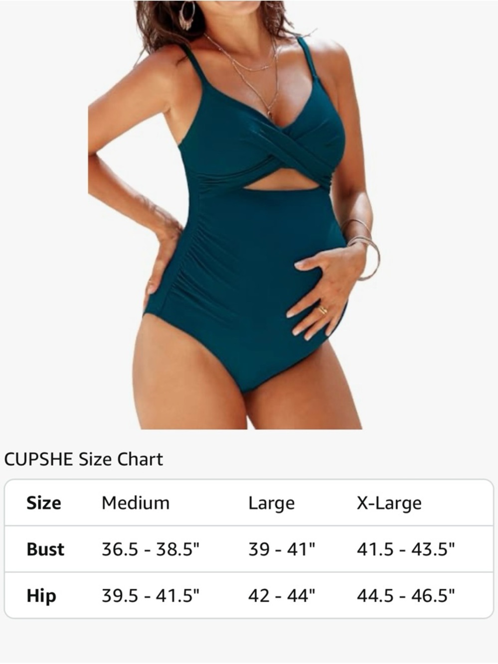 Cupshe Navy Blue Twist-Front One-Piece Maternity Swimsuit | Women’s Large - Picture 6 of 14